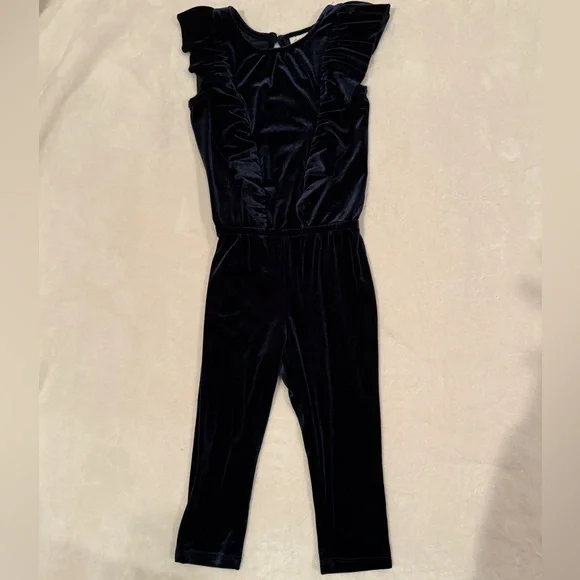2T Navy Blue Ruffle Toddler Baby Jumpsuit- Cat & Jack - Picture 2 of 3